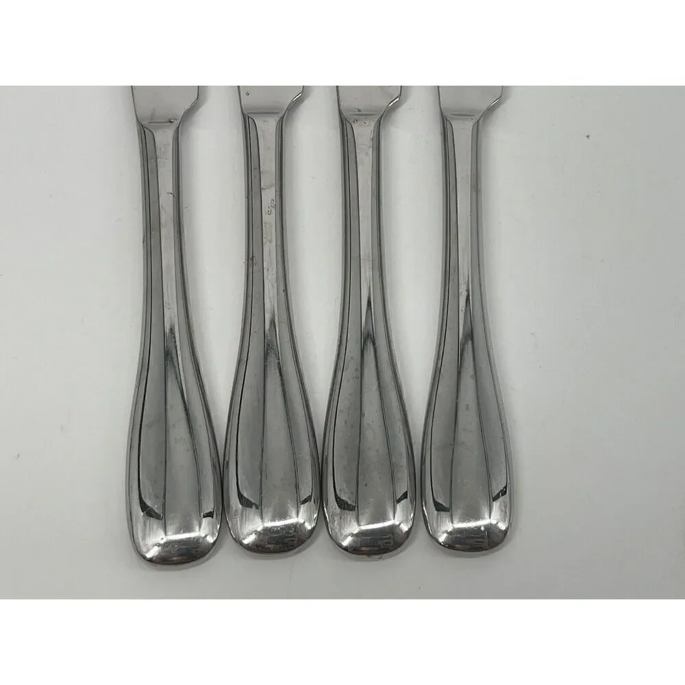 Oneida Stainless Dinner Knife 9 1/2” VOSS Glossy Concave Handle Set Of 4